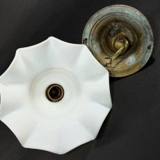 画像5: 1920-30's "Ruffled Milk Glass" Chain Pendant Lamp (5)