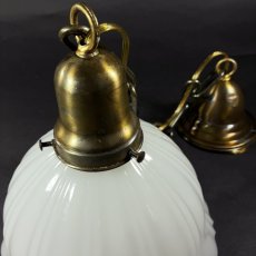 画像3: 1920-30's "Frilled Glass Shade" Chain Pendant Lamp (3)