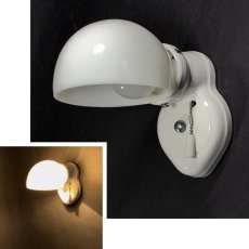 画像1: 1920-30's Art Deco "Porcelain＆Milk Glass" Bathroom Lamp (1)