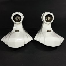 画像7: 1930-40's ★PAIR★ Art Deco Porcelain Candle Lamp (7)