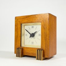 画像1: 1930's ★Art-Deco★ Wood Desk Clock (1)