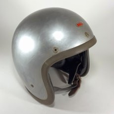 画像2: 1962 ★BELL 500-TX★ Motorcycle Helmet  7-1/4 【Repainted SILVER】 (2)