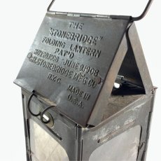 画像5: 1910-20's "Galvanized Steel" Folding Candle Lantern (5)
