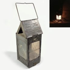 画像1: 1910-20's "Galvanized Steel" Folding Candle Lantern (1)