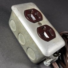 画像3: 1950-60's "Extension Cord" Steel 2-Outlet (3)