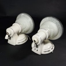 画像4: ★PAIR★  1930-40's "2-way" Porcelain Bathroom Lamp (4)