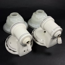 画像9: ★PAIR★  1930-40's "2-way" Porcelain Bathroom Lamp (9)
