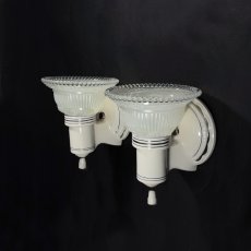 画像2: ★PAIR★  1930-40's "2-way" Porcelain Bathroom Lamp (2)