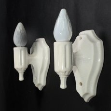 画像1: ★PAIR★   1920's Art Deco Porcelain Candle Lamp (1)