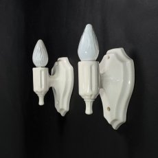 画像2: ★PAIR★   1920's Art Deco Porcelain Candle Lamp (2)