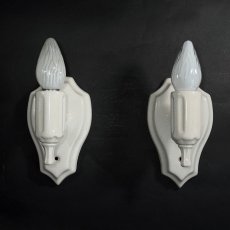 画像9: ★PAIR★   1920's Art Deco Porcelain Candle Lamp (9)