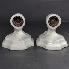 画像10: ★PAIR★   1920's Art Deco Porcelain Candle Lamp (10)