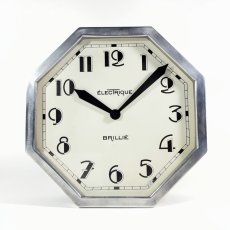 画像3:  =BRILLIE=  ★BLACK & SILVER★  1930's French Octagon Wall Clock -＊超・Mint Condition＊- (3)