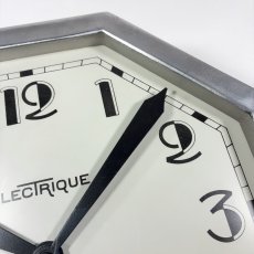 画像8:  =BRILLIE=  ★BLACK & SILVER★  1930's French Octagon Wall Clock -＊超・Mint Condition＊- (8)