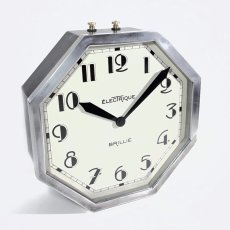 画像2:  =BRILLIE=  ★BLACK & SILVER★  1930's French Octagon Wall Clock -＊超・Mint Condition＊- (2)