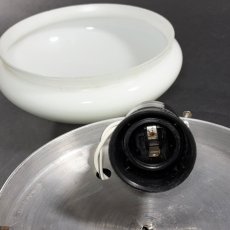 画像8: 1940-50's “Art Deco” Aluminum & Glass Light  ★Made in ITALY★ (8)