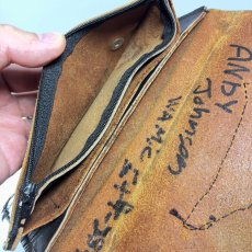 画像4: 1980-1990's  ⚡️Harley Davidson⚡️  Black Leather Long Wallet /w Steel Chain (4)