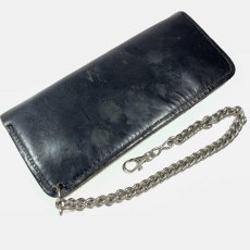 画像7: 1980-1990's  ⚡️Harley Davidson⚡️  Black Leather Long Wallet /w Steel Chain (7)