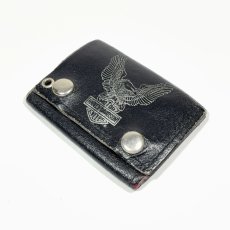 画像3: 1990's ☆Harley Davidson☆  Eagle Black Leather Tri-Fold Snap Button Wallet (3)
