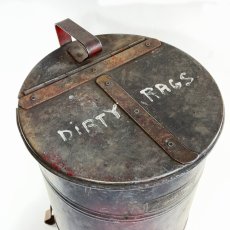 画像2:  “DIRTY RAGS”  1930-40's ★JUSTRITE★ Oily Waste Can (2)