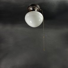 画像2:  1930's Milk Glass "MINI" Ceiling Light  (2)