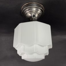 画像6:  ★ Skyscraper ★  1930's Milk Glass Ceiling Light  (6)