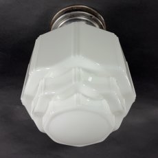 画像2:  ★ Skyscraper ★  1930's Milk Glass Ceiling Light  (2)