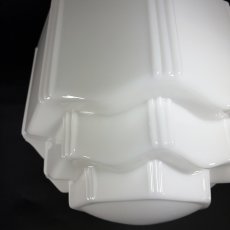 画像3:  ★ Skyscraper ★  1930's Milk Glass Ceiling Light  (3)
