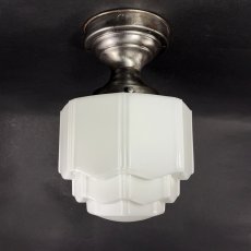 画像1:  ★ Skyscraper ★  1930's Milk Glass Ceiling Light  (1)