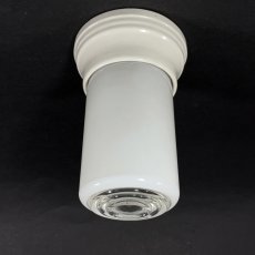 画像1: -＊Dead-Stock＊-  1930's Art Deco Porcelain "2-tone Glass" Bathroom Lamp (1)