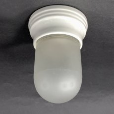 画像1: -＊Dead-Stock＊-  1930's Art Deco Porcelain "Frosted Glass" Bathroom Lamp (1)