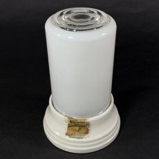 画像2: -＊Dead-Stock＊-  1930's Art Deco Porcelain "2-tone Glass" Bathroom Lamp (2)