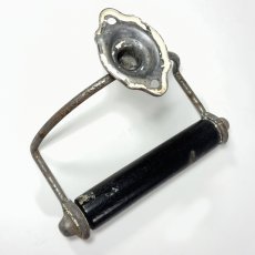 画像5:  1920's ★Solid Steel★ Frame Toilet Paper Holder (5)