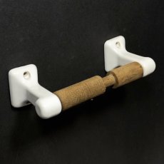 画像1: 1920's  "Porcelain Brackets × Wood roller"  Toilet Paper Holder (1)