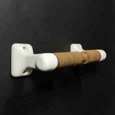 画像2: 1920's  "Porcelain Brackets × Wood roller"  Toilet Paper Holder (2)