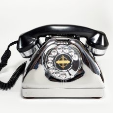 画像1: - 実働品 - （ひかり電話可） Early 1950's U.S.ARMY Chromed Telephone  ★BLACK × SILVER★ (1)