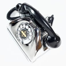 画像7: - 実働品 - （ひかり電話可） Early 1950's U.S.ARMY Chromed Telephone  ★BLACK × SILVER★ (7)