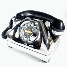 画像5: - 実働品 - （ひかり電話可） Early 1950's U.S.ARMY Chromed Telephone  ★BLACK × SILVER★ (5)