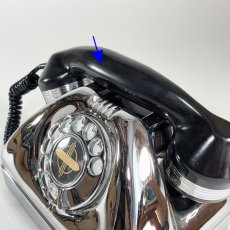画像6: - 実働品 - （ひかり電話可） Early 1950's U.S.ARMY Chromed Telephone  ★BLACK × SILVER★ (6)