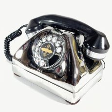 画像4: - 実働品 - （ひかり電話可） Early 1950's U.S.ARMY Chromed Telephone  ★BLACK × SILVER★ (4)
