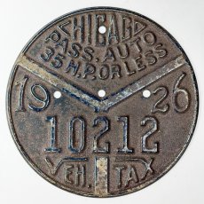 画像1: ⚡️1926 CHICAGO⚡️  Automotive Vehicle Tax License Plate Medallion Tag (1)
