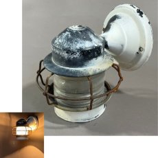 画像1: 1940's "Shabby" Caged Porch Lamp (1)
