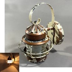 画像1: 1930's "Shabby" Caged Porch Lamp  (1)