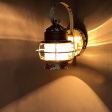 画像2: 1930's "Shabby" Caged Porch Lamp  (2)