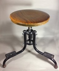 画像2: ★PRIVATE COLLECTION★　  【WOOD ＆ BLACK METAL】　 1910-20’s Factory Stool (2)