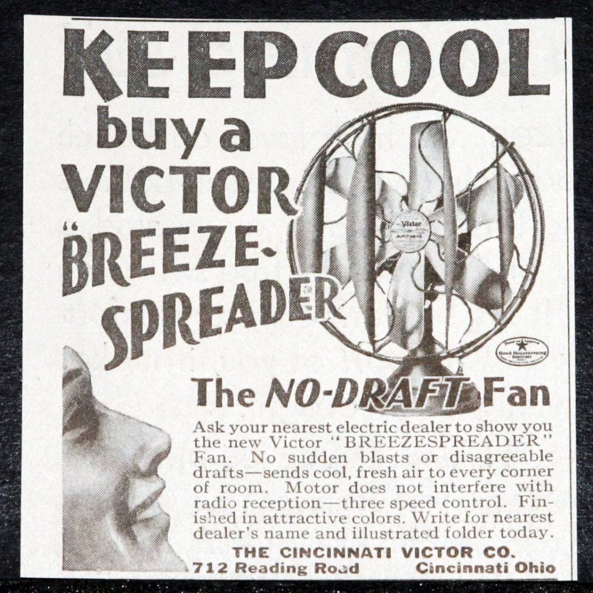 画像3: ★PRIVATE COLLECTION★　  “Fully Restored”　 Early-1930's 12" Victor Breeze Spreader Fan (3)