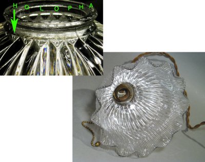 画像3: 1920-30's "HOLOPHANE" Ribbed Glass Pendant Lamp