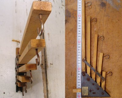 画像2: 1920-30's "Holds more Hanger" Wood＆STEEL Folding Hanger