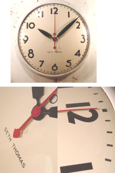 画像1: 50's "Hand Painted" Metal School Wall Clock