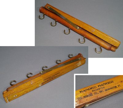 画像1: 1920's  "Wood＆Seel" Wall Mount Folding Hanger Rack